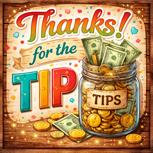 Thank You! Tips Appreciated 💛